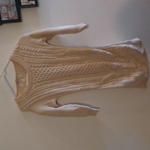 Sweaterdress tan small with zipper in the back